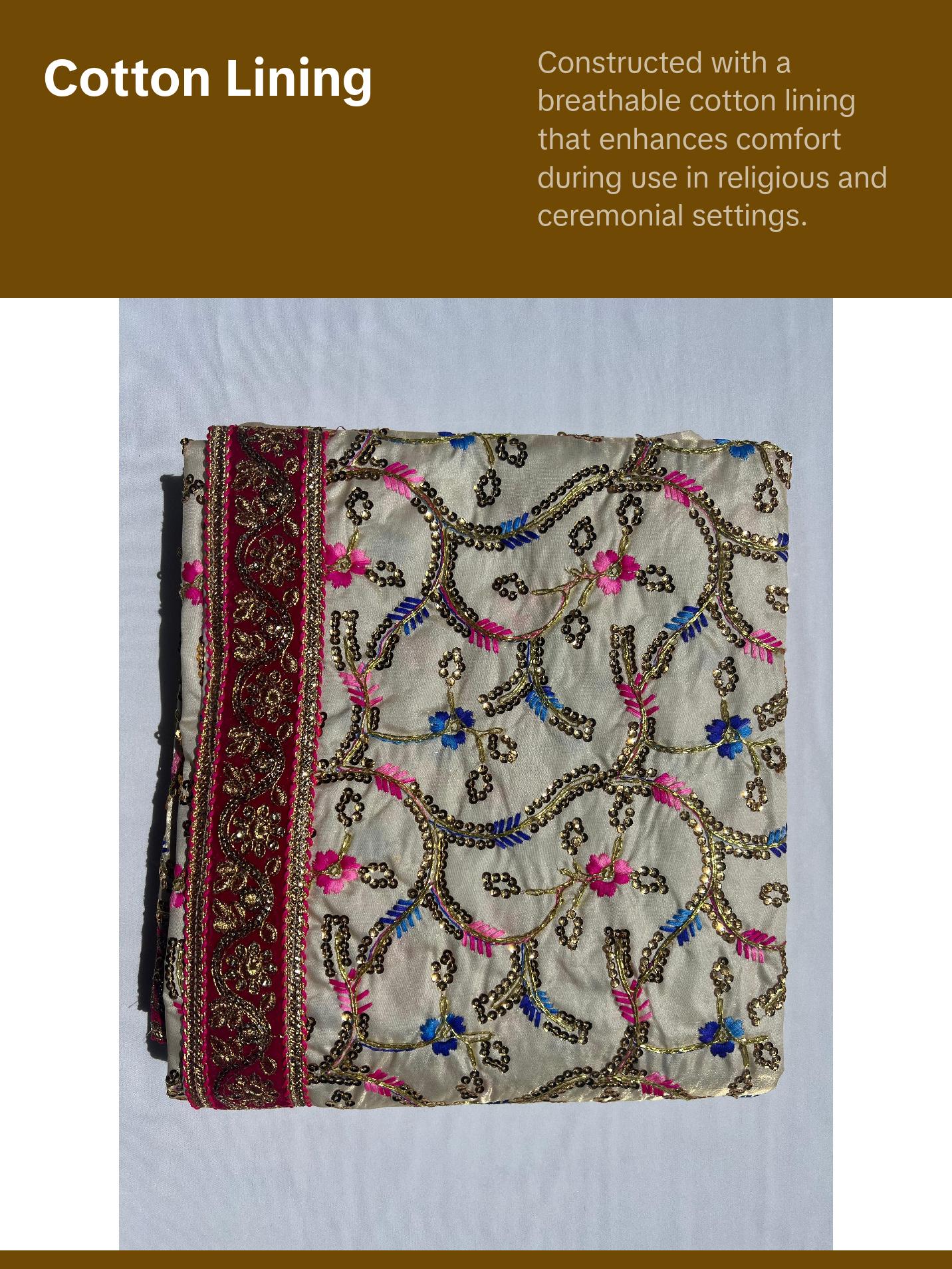 Heavy Embroidery Rumala Sahib Double Set with Cotton Lining and Embroidered Gota ( Colors available White Blue Yellow)