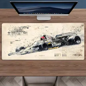 Large Gaming Mouse Pad with Sketch Racing Structure, Non-Slip Rubber Base, Office Desk Mat, Home Office Accessories, Boy's Gift, Gaming Desk Accessory