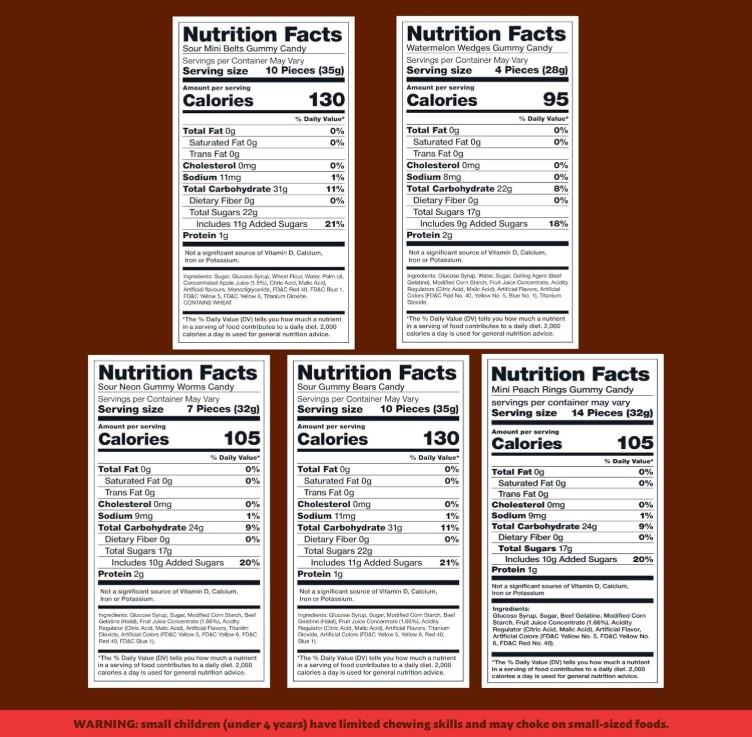 ILIKE Sour Gummy Candy Mix 2-Pound Pack - Zesty Belts Juicy Peach Rings Refreshing Watermelon Wedges Wriggly Worms Classic Bears for Parties & Snacks