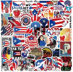 50PCS Puerto Rico Sticker Pack,Flag Graffiti Waterproof Vinyl Decals for Water Bottle Phone Scrapbooking Laptop Bike Skateboard Box Keyboard for Adult Party Decorations Collect(Puerto Ricos)