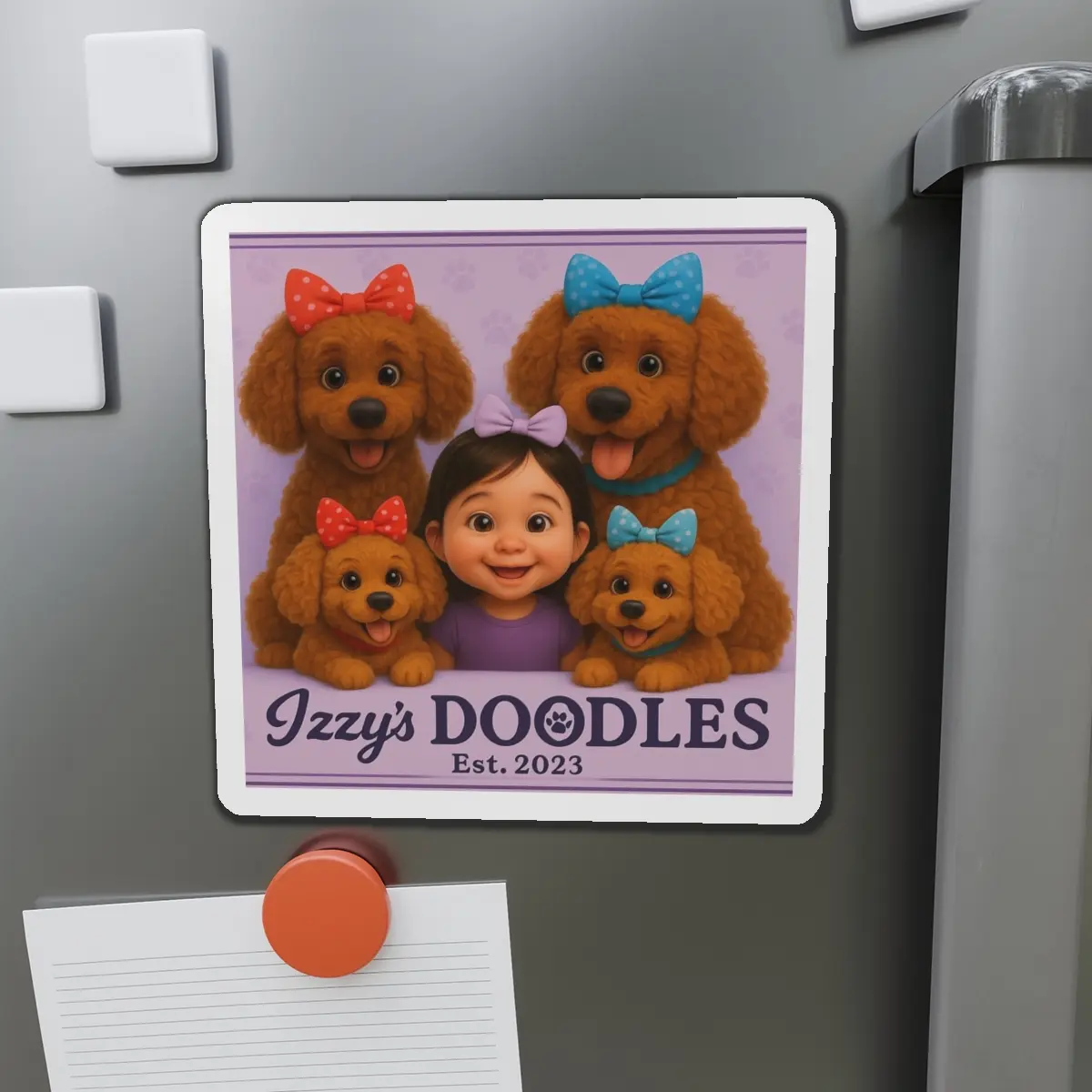 Personalized Pet Magnets - Custom Dog and Child Portraits, Cute Gifts, Home Decor, Dog Lover Gifts, Family Keepsakes
