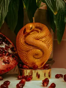 Persephone Serpent 100% All Soy Wax Candle with Pomegranate, Vanilla, Clove, and Patchouli Scent Eco Friendly Wicks for Confidence Magnetism