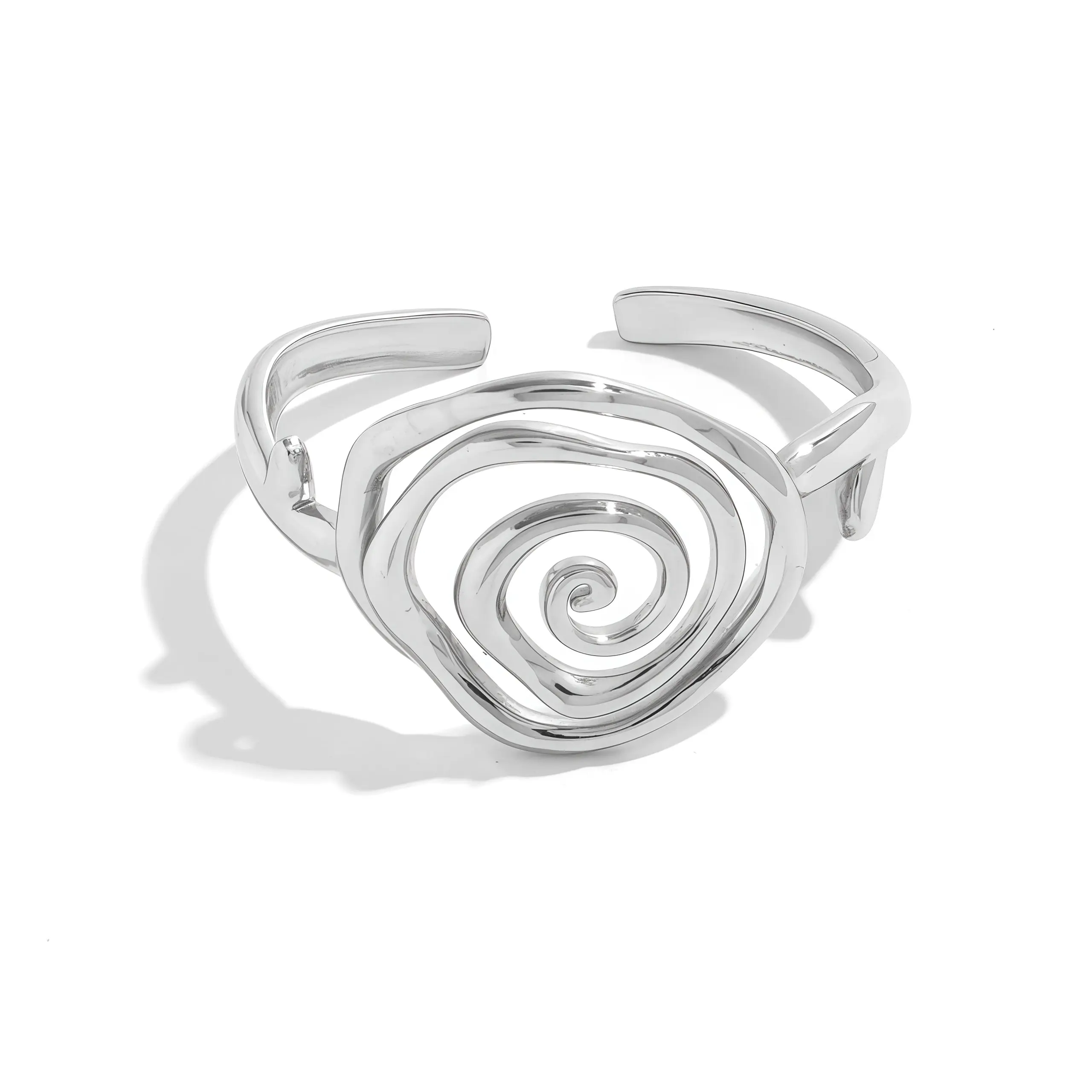Spiral Swirl Open Adjustable Ring - 304 Stainless Steel