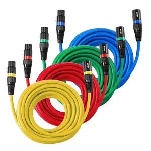 fathersdaygift VEVOR XLR Cable 25 ft, 4 Pack, Shielded Balanced DMX Male to Female Microphone Cables, Gold-Plated 3-Pin XLR Mic Speaker Cord Wires, for Stage Lighting, Microphones, Amplifier, Mixer, Speaker Systems