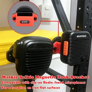 Magnetic Walkie Talkie Holder, Universal Hook Mount for Hand Radio ,Mobile Radio Microphone, Magnetic Radio Bracket,Two-way radio accessories