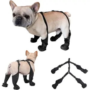 Dog Boots Suspenders - Waterproof Anti-Slip Dog Shoes for Small Medium Big Dogs, Adjustable Anti-Dirt Suspension for Winter Walking and Summer Hiking