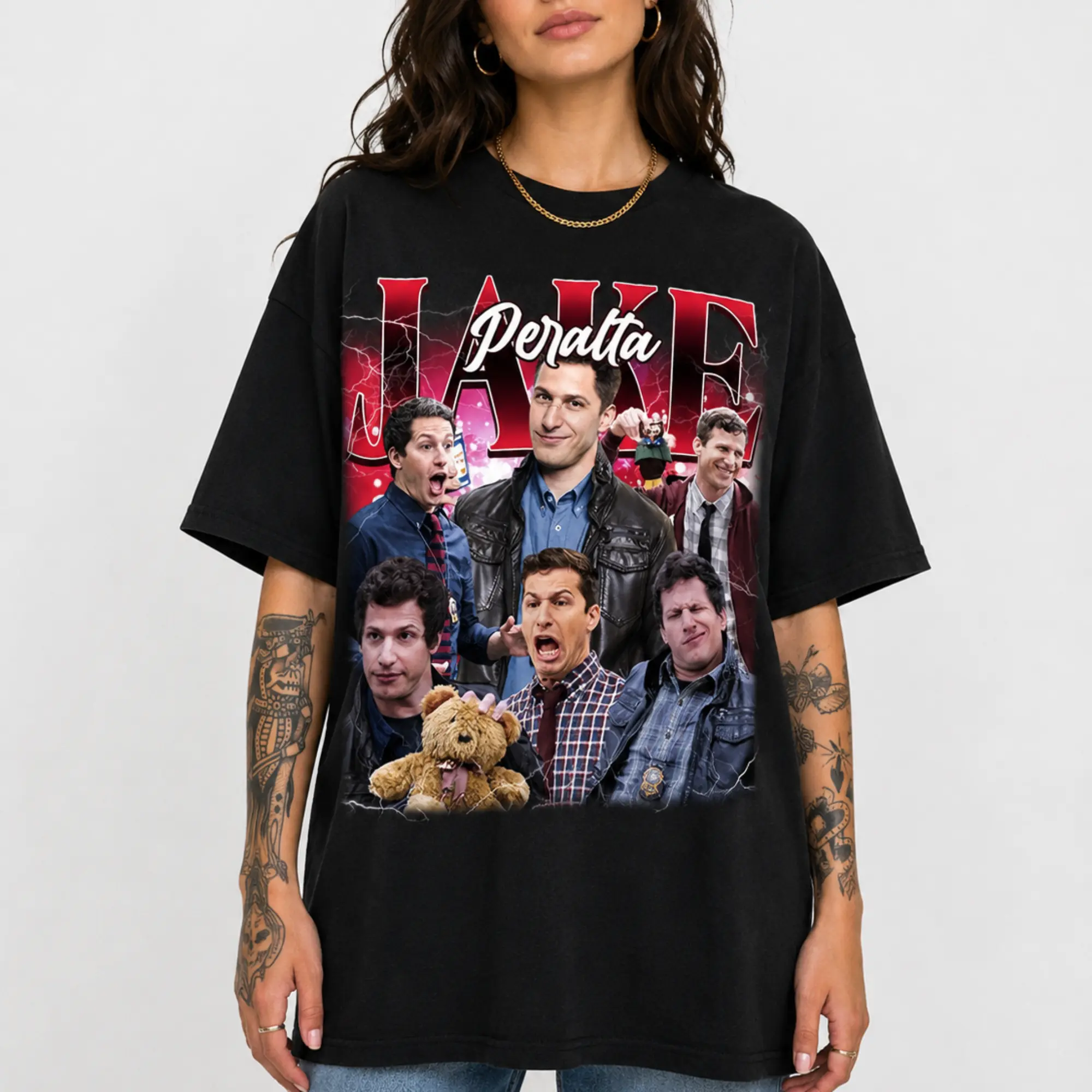 Jake Peralta Shirt Andy Samberg Brooklyn 99 Tee Funny TV Show Fan Gift Unisex T-Shirt Cotton Menswear Top Classic