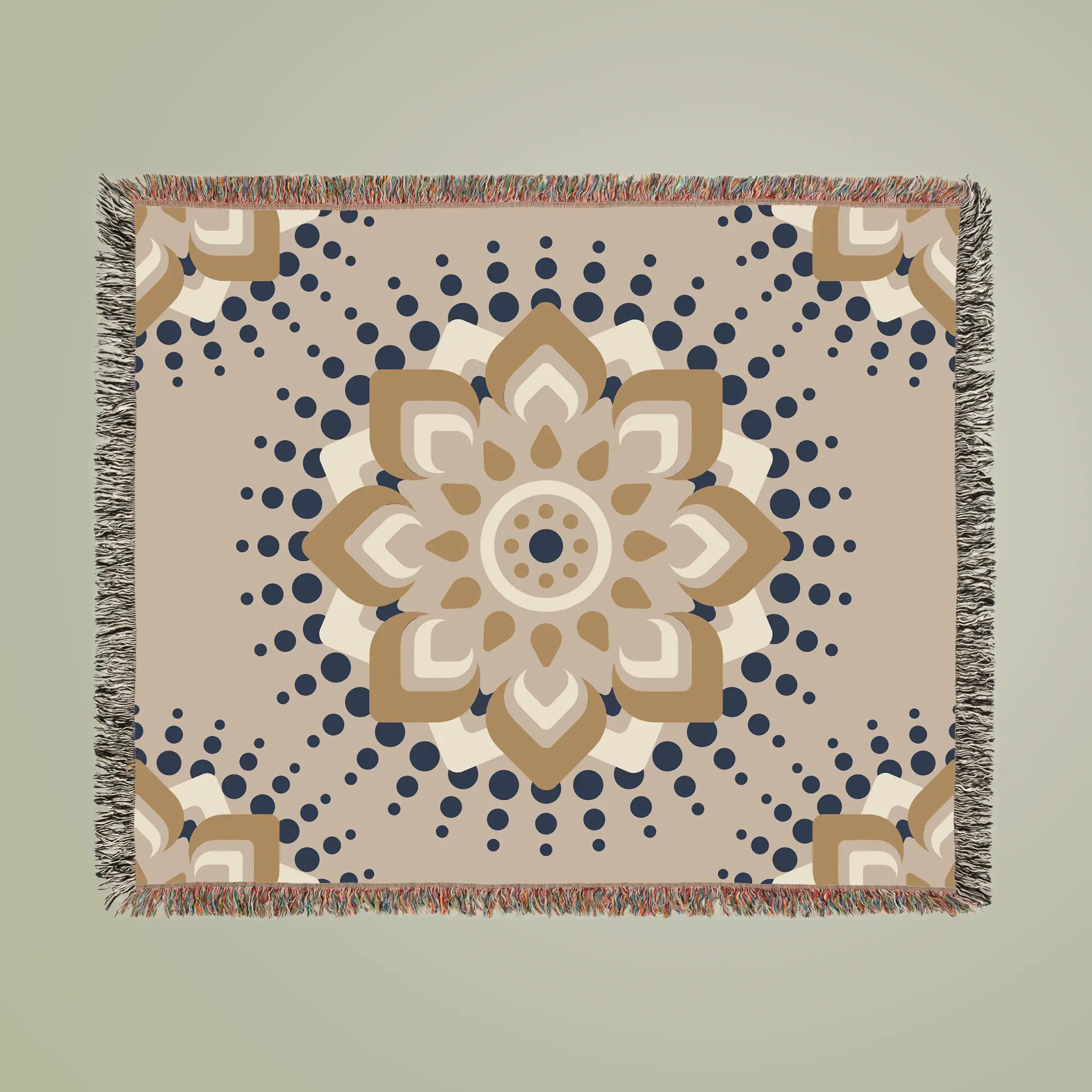 Woven Blanket, Islamic Geometric Pattern Home Decor Tapestry, Muslim Prayer Mat, Eid Gift, Ramadan Decoration, Boho Throw Blanket