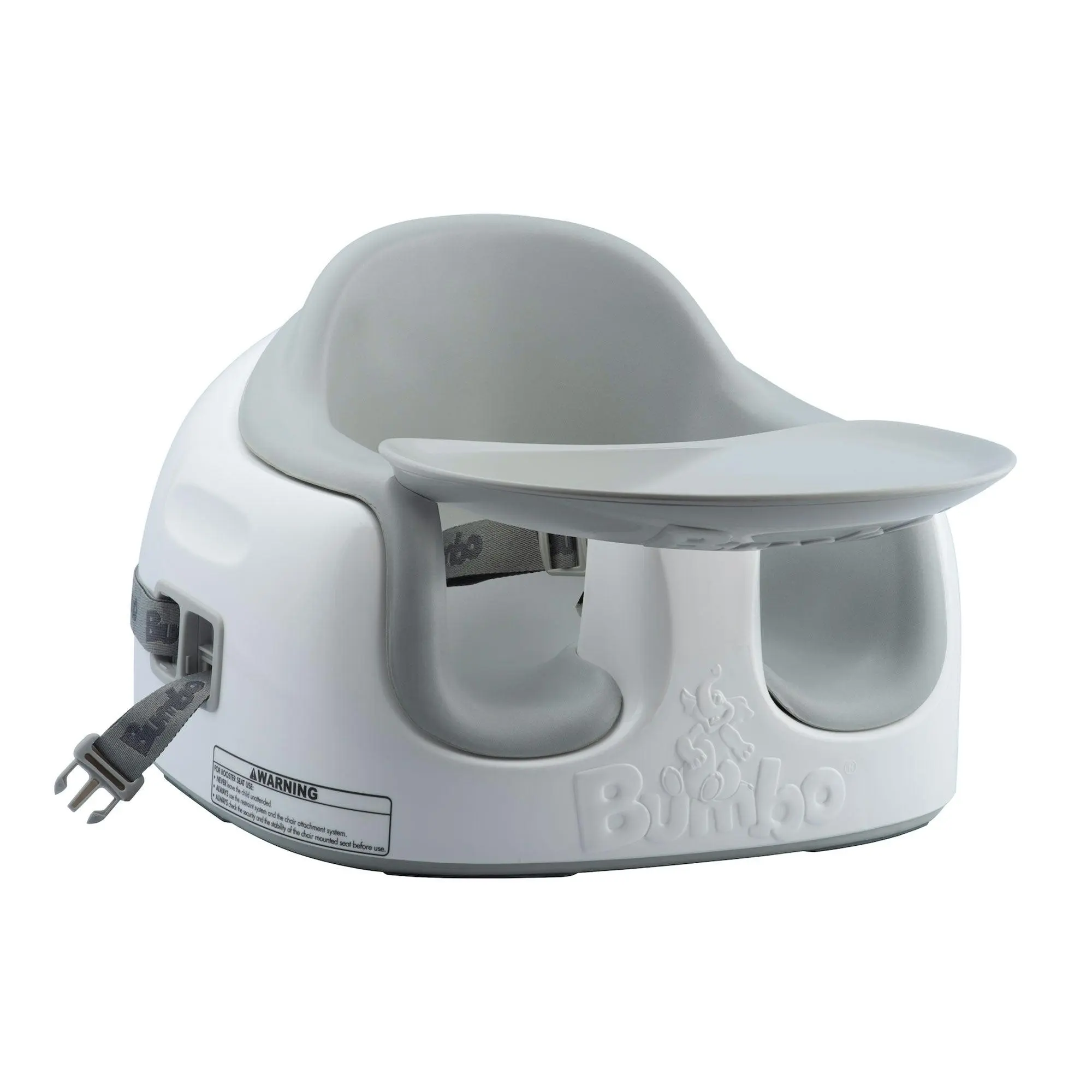Bumbo Baby Toddler Adjustable 3-in-1 Booster Seat/High Chair & Tray, Cool Gray