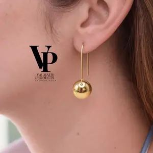 Valmaur Products Modern Ball Drop Earrings Luxury Jewelry for Women Gold Plated
