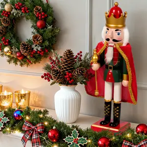 Artisan Nutcracker Puppet  Wooden Soldier Doll for Christmas Collectors, Elegant Desktop Ornament & Holiday Home Decoration Gift