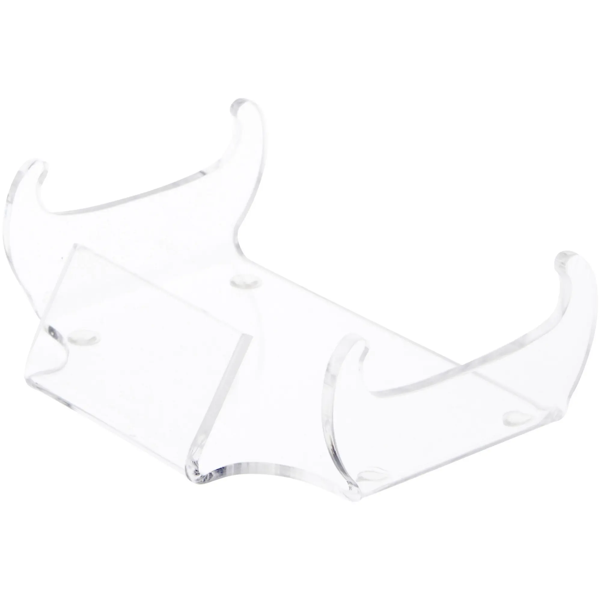 Plymor Clear Acrylic Display Rest Holder for Models, Fossils, or Knives with Label Front
