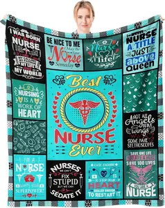 Nurse Gifts for Women, Nurse Gifts Blanket, Gifts for Nurses Female, Nurse Practitioner Gifts for Women, RN Gifts for Nurses, Nurse Week Gifts, Nurse Appreciation Gifts Throw Blanket 60"X50"