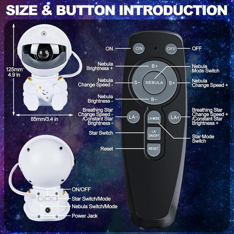 Astronaut Galaxy Projector, Star Projector for Bedroom, Nebula Night Light with Timer and Remote, LED Space Galaxy Lamp for Room Decor, Home Decor, Gifts for Kids