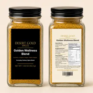 Desert Gold Spices' Golden Wellness Blend, 1.53 oz | Turmeric, Ginger & Black Pepper Culinary Spice Blend