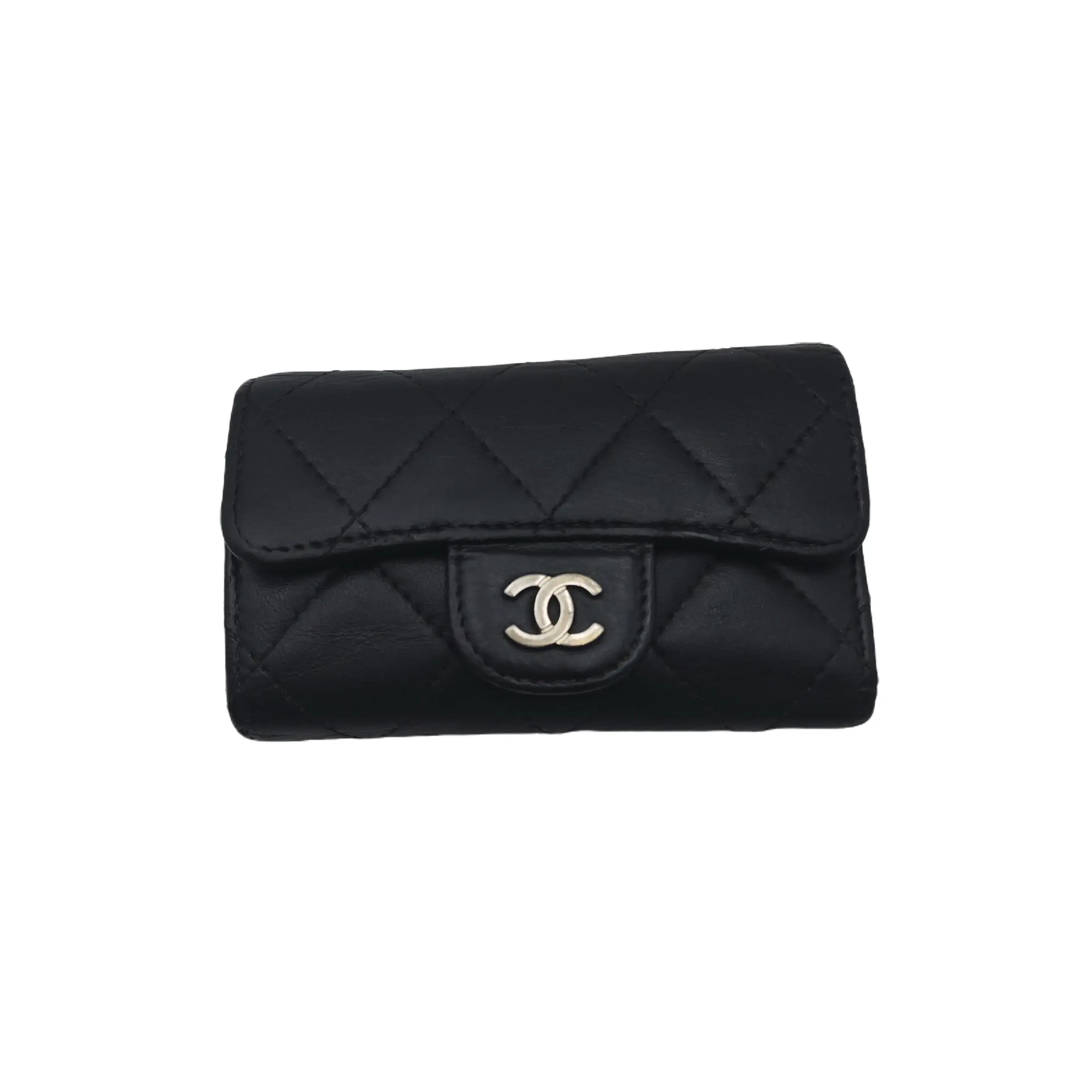 Pre-owned CHANEL france Mini Bags h8 Black Calfskin cf Mini Key & Card Holder 61907