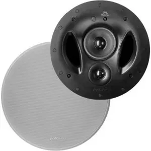 Polk Audio 90-RT 3-Way in-Ceiling Speaker - The Vanishing Series | Perfect for Mains, Rear or Side Surrounds | Paintable Wafer-Thin Sheer Grille | Dual Band-Pass Bass Ports for Low Frequencies