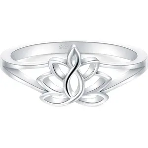925 sterling silver ring, lotus yoga high-polish anti-tarnish comfortable wedding ring, anniversary gift, holiday gift