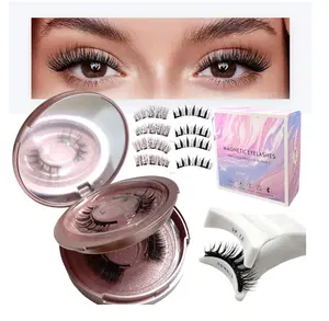 2pcs 3D Volume Magnetic False Eyelash Kit - Glue-Free, Reusable, One-Piece Design, Natural-Looking Professional Grade Lashes for Daily Makeup magnetic lashes