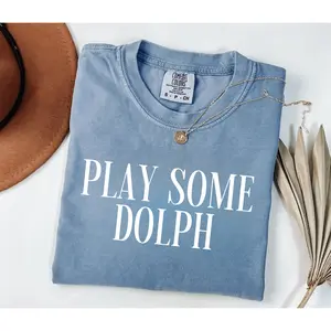 Comfort Colors Play Some Dolph Tee, Playful Funny T-Shirt Gift For Women, Aesthetic Hip Hop Inspired Graphic Shirt, Trendy Music Lover Gift, Premium Garment Dyed Streetwear Top, Boutique Urban Lifestyle Apparel