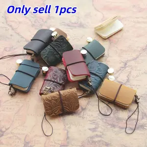 Ultra-Compact Traveler Mini Notebook, Keychain Bag Charm, Personalized Leather Journal, Car Key Ring Diary, Compact Note-Taking Accessory