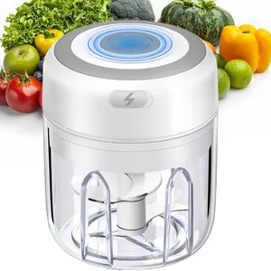 USB Rechargeable Vegetable Chopper - 3-in-1 Wireless Food Processor for Chopping, Grinding & Pureeing, Portable Mini Kitchen Helper for Vegetables, Meat, Fruits & Salads