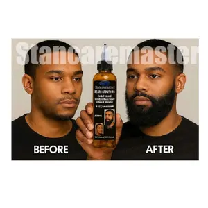 Beard Growth Oil - 4 oz US Made Natural Ingredients for Healthy Groomed Beards with Argan Avocado Coconut & Peppermint Blend, by Stancaremaster