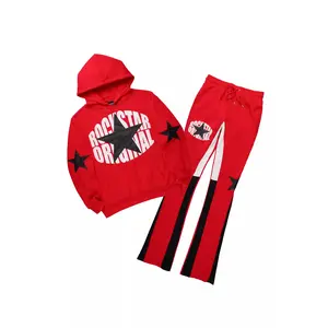 States Red/Black Hoodie Stacked Flare Track Set