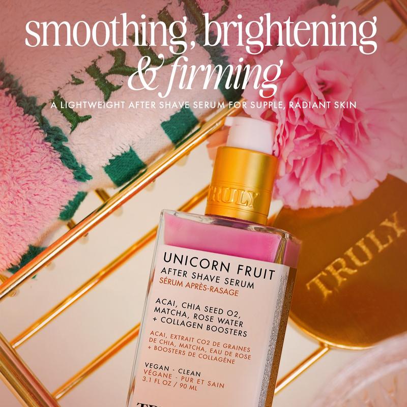 Unicorn Fruit After Shave Serum – Firming & Brightening Post-Shave Treatment with Matcha, Acai & Vegan Collagen Boosters – Improves Elasticity and Soothes Redness – Promotes Firmer, Smoother Skin – Gentle on Sensitive Areas – Sweet Cotton Candy Scent