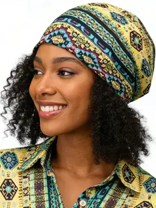 Men's Beanie Hat Skull Cap Headwear, Casual Style Random Print Design, All-Season Wearable Accessory for Men