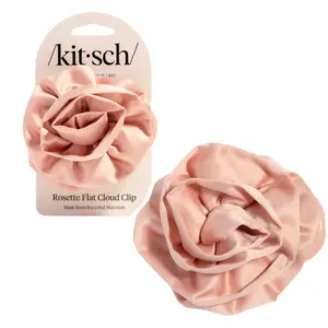 Kitsch Satin Rosette Flat Cloud Clip in Terracotta - Medium