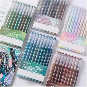 9-Color Medium Point Pen Set, Aesthetic Pens, Ideal for Journaling & Office Writing, Perfect for Drawing & Large Capacity Ink Refills