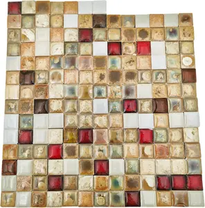 1.1lb Ceramic Mosaic Tiles,Mixed Colour Ceramic Mosaic Pieces for Crafts,Mosaic Tiles for Home Decoration or DIY Crafts,Mosaic Making Supplies (Large Square)