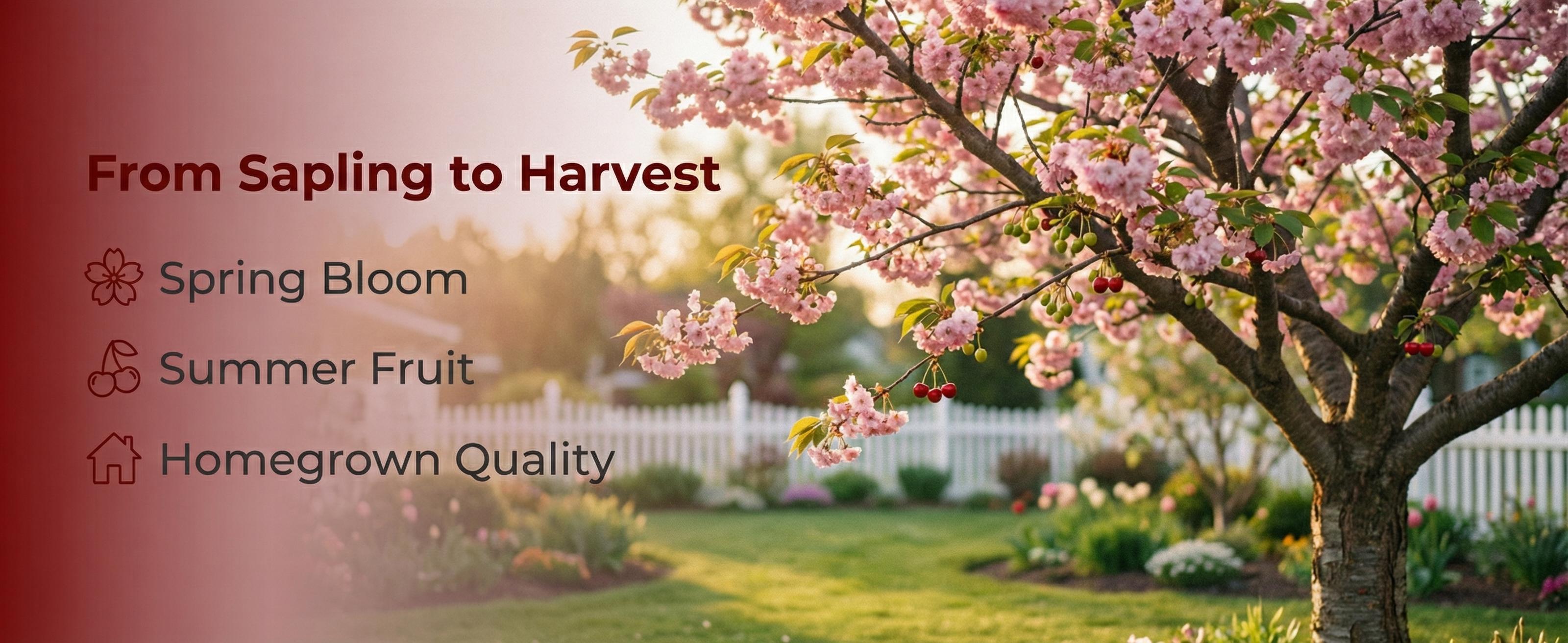 Sweet Cherry Tree Seedling 40-50 cm Cold Hardy Easy to Grow for Home Garden Live Peach Tree Sapling