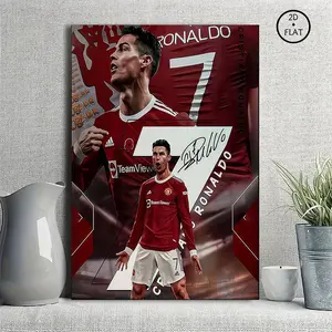 Wooden Frame Art Painting, 2D Flat Football Superstar Canvas Wall Art - HD Sports Theme Poster, Ideal Gift for Football Fans, Bedroom Living Room Decor, Dynamic Match Scene, Crisp Image Quality, Suitable for Office Display,   wicked good poster