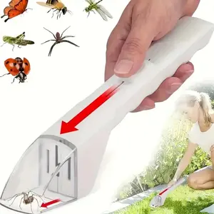 Insect Catcher 1-Pack Handheld Insect Trap Releaser Portable Pest Control Tool for Home Garden No Batteries Required 3s Catch Release Safe Spider Bee Roach Grabber Tool