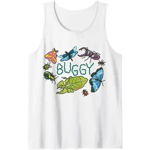 Green Insects Lover Tank Top, Bug Collector Nature Graphic Sleeveless Shirt, Entomology Aesthetic Outdoor Summer Top, Retro Nature Study Streetwear Muscle Tee, Insect Enthusiast Tank Top