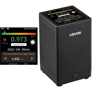 VEVOR Radon Detector for Home, Portable Radon Gas Air Quality Monitor with LCD Color Display, Visual Audible Alarms, Long-Term Monitoring, Battery Operated or Wired UseVEVOR Super Brand Day