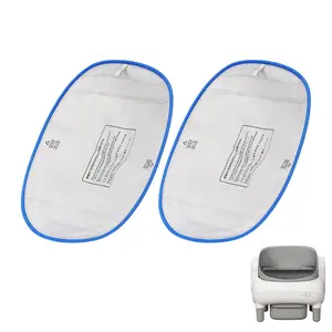 Cat Litter Box Waterproof Pad Liners, Leak-Proof Replacement Pads for Self-Cleaning Litter Box, 14.96 x 11.81 Inch White with Blue Trim, 2 Pack