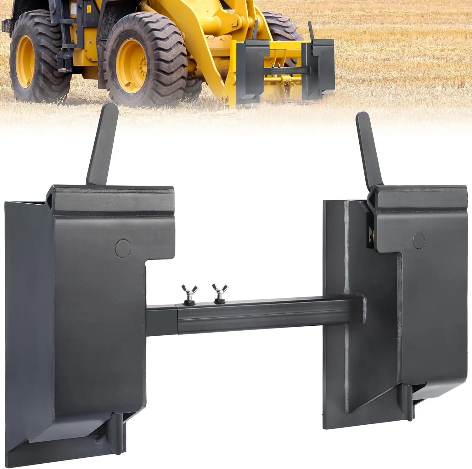 OEDRO Adjustable Skid Steer Adapter Quick Tach Attachment Conversion Attach Plate Universal Adapter Compatible for Bobcat Kubota