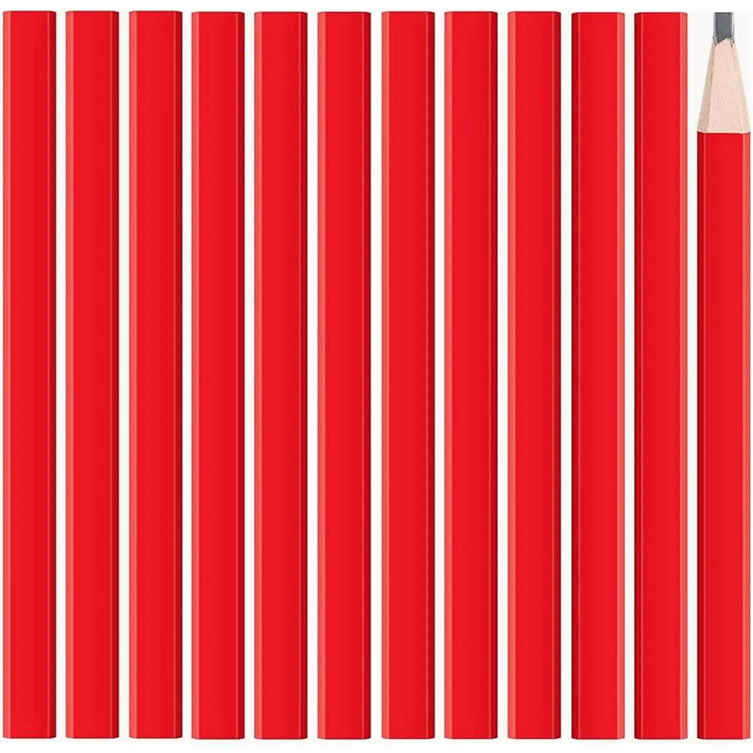 36-Count Bulk Carpenter Pencils, Octagonal Woodworking Marking Tools with Flat Black Pencil Lead for Construction Workers, Ideal for Writing Clearly & Replacement Needs