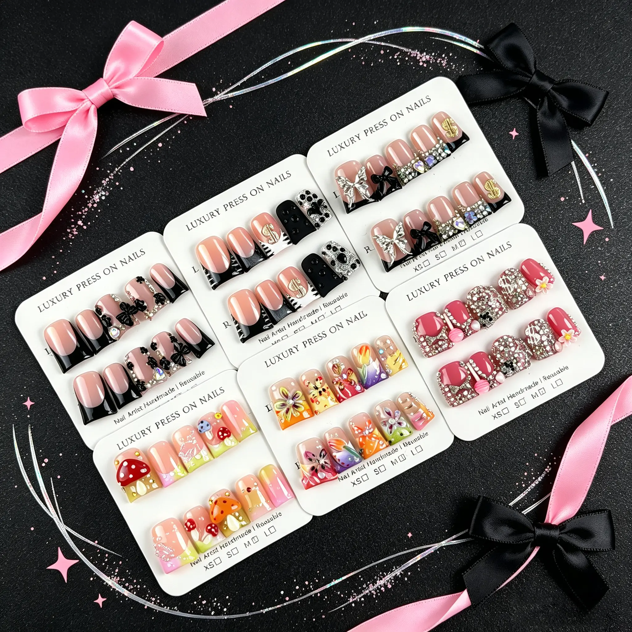 Y2K style Duck Nails French Design Reusable False Nails, Luxe Wearable Nail Tips, Spring Nails Handmade Press On Press On Toenails