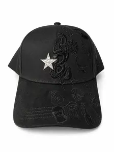 BLACK RHINESTONE SNAKE CAP