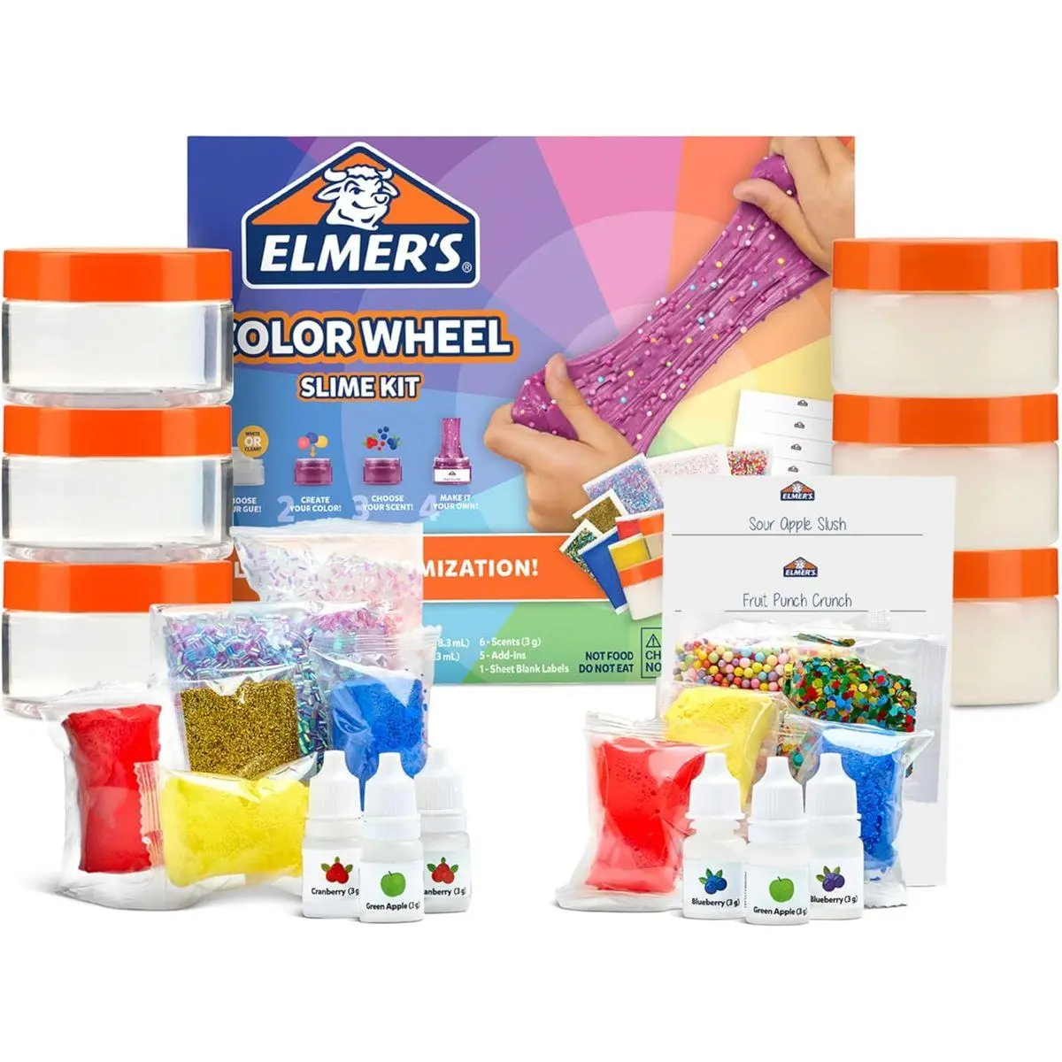 Elmer's Color Wheel Slime Kit, Includes Premade Slime, Clay Color Pigments, Scents, Sheet Labels, 24 Piece Kit - Arts & Crafts, Kids DIY Fun, Summer Activity