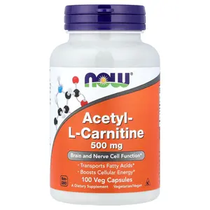 NOW Foods Acetyl-L-Carnitine, 500 mg, 100 Veg Capsules