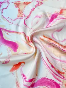 Marble Pink Printed Satin