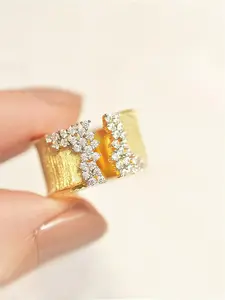 Fashion Artificial Zircon Decorated Ring, Fashion Jewelry for Party, Daily Clothing Decor, Trendy All-match & Exquisite Jewelry for Birthday Gift, Vintage Oval Starburst Ring, Geometric Design Ring