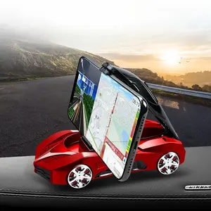 [Center Console Car Phone Holder] Multi-functional Car Model Shape Car Mobile Phone Holder, Parking Number Plate, Center Console Ornament Support Seat, Car Number Plate, Car Center Console Mobile Phone Holder, Mobile Phone Accessories metal arm car