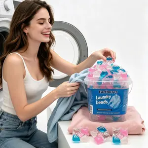 1 drum/2 drums/3 drums 600g five in one laundry gel beads, long-lasting fresh aroma, low foam and easy to float, deep cleaning and stain removal function, soft anti-static, concentrated active ingredient