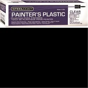212 MAIN P9941-06 Steelcoat Painter’s Plastic, 9x400 ft 0.31 Mil High Density, Easy Dispense, Floor Protection, Wall Coverage for Automotive Car Washing & Maintenance Paint Care